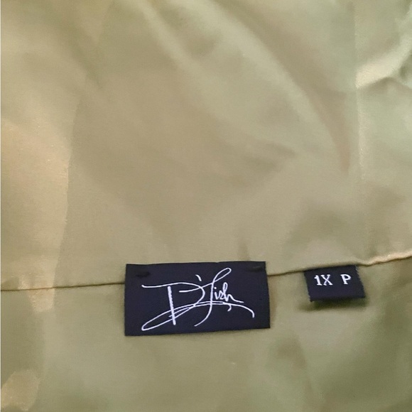 Catherine D’Lish “Cleo” Olive Green Feather Trim Dressing Gown - Picture 3 of 6